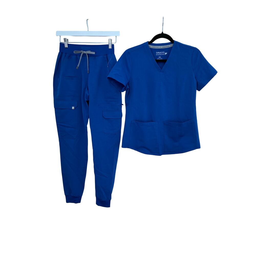 Fabletics NWOT XXS Royal Blue Evoke Cargo Jogger & XXS 2 Pocket Top READ